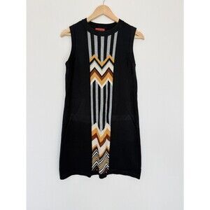 Missoni For Target Sweater Dress Womens M Black Chevron Sleeveless Knit Pullover